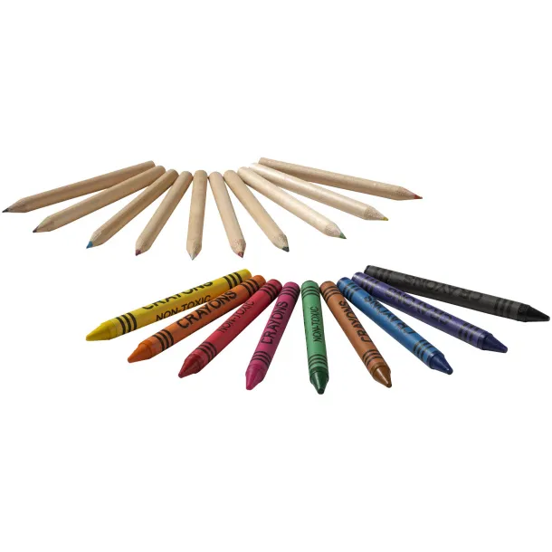 Lucky 19-piece coloured pencil and crayon set Natural