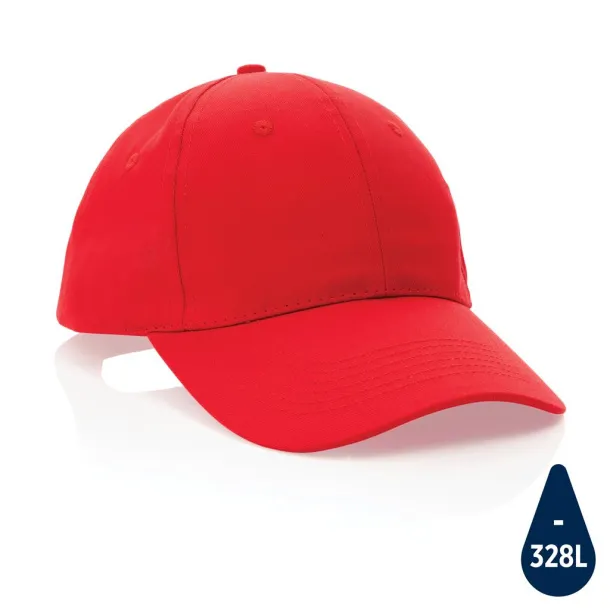 Impact 190gr kapa šilterica od recikliranog pamuka s AWARE™ tragačem - 6 panela - XD Collection Crvena 