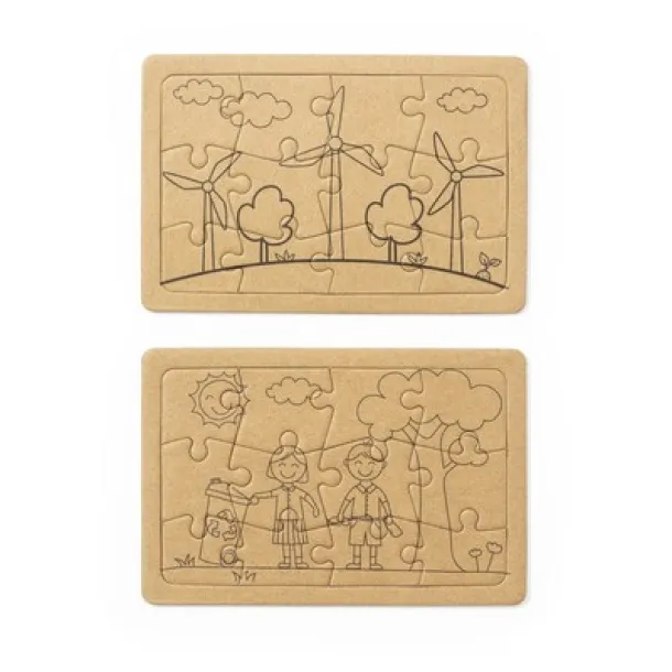  Recycled cardboard puzzle set, 2 pcs neutral