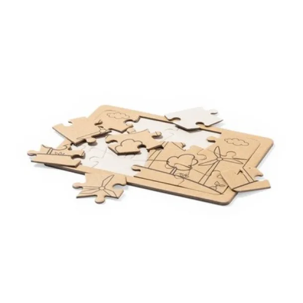  Recycled cardboard puzzle set, 2 pcs neutral