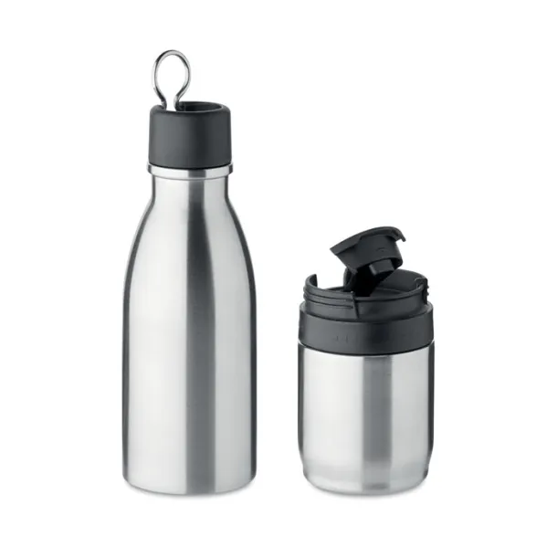 ATERA 2 in 1 double wall bottle 500ml Matt Silver