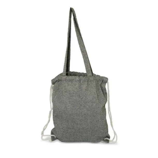 Jamarion Recycled cotton bag 2 in 1, drawstring bag and shopping bag Crna