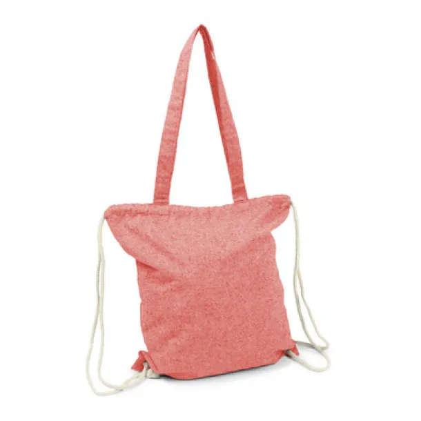 Jamarion Recycled cotton bag 2 in 1, drawstring bag and shopping bag Crvena