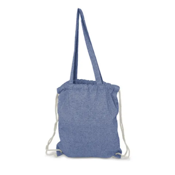 Jamarion Recycled cotton bag 2 in 1, drawstring bag and shopping bag blue