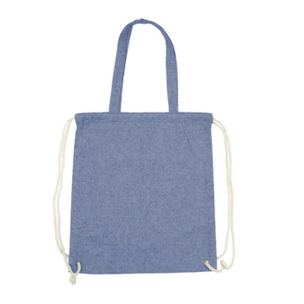 Jamarion Recycled cotton bag 2 in 1, drawstring bag and shopping bag Plava