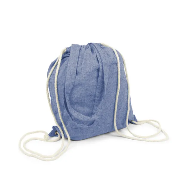 Jamarion Recycled cotton bag 2 in 1, drawstring bag and shopping bag Plava