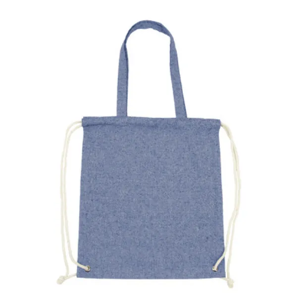 Jamarion Recycled cotton bag 2 in 1, drawstring bag and shopping bag blue