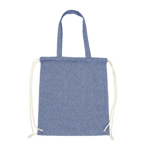 Jamarion Recycled cotton bag 2 in 1, drawstring bag and shopping bag blue