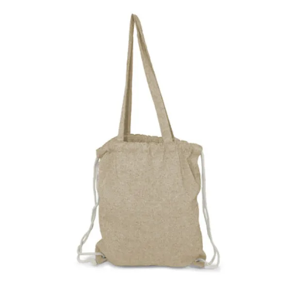 Jamarion Recycled cotton bag 2 in 1, drawstring bag and shopping bag beige