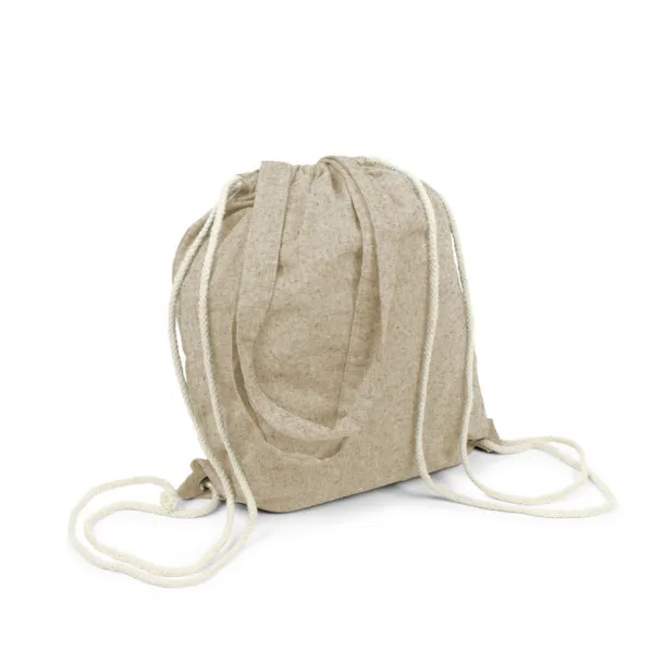 Jamarion Recycled cotton bag 2 in 1, drawstring bag and shopping bag beige