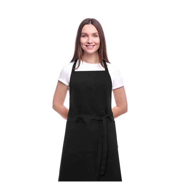 Orissa 200 g/m2 GOTS organic cotton apron - Unbranded Solid black