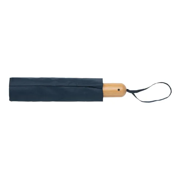  21" Impact AWARE™ RPET bamboo auto open/close umbrella - XD Collection Navy Blue 