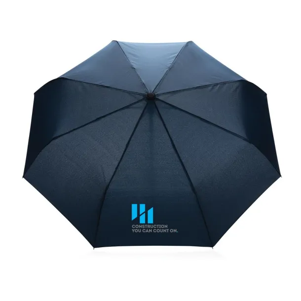  21" Impact AWARE™ RPET bamboo auto open/close umbrella - XD Collection Navy Blue 