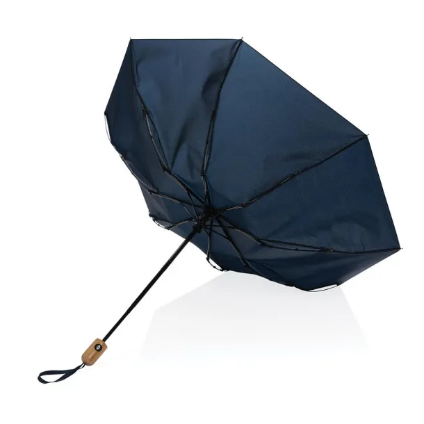  21" Impact AWARE™ RPET bamboo auto open/close umbrella - XD Collection Navy Blue 