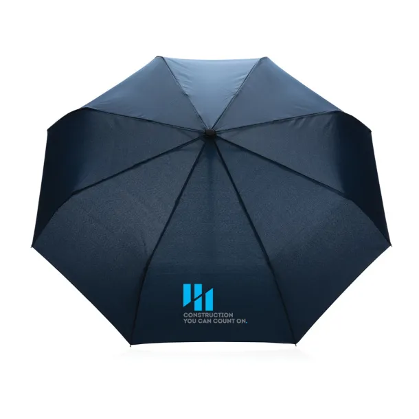  21" Impact AWARE™ RPET bamboo auto open/close umbrella - XD Collection Navy Blue 