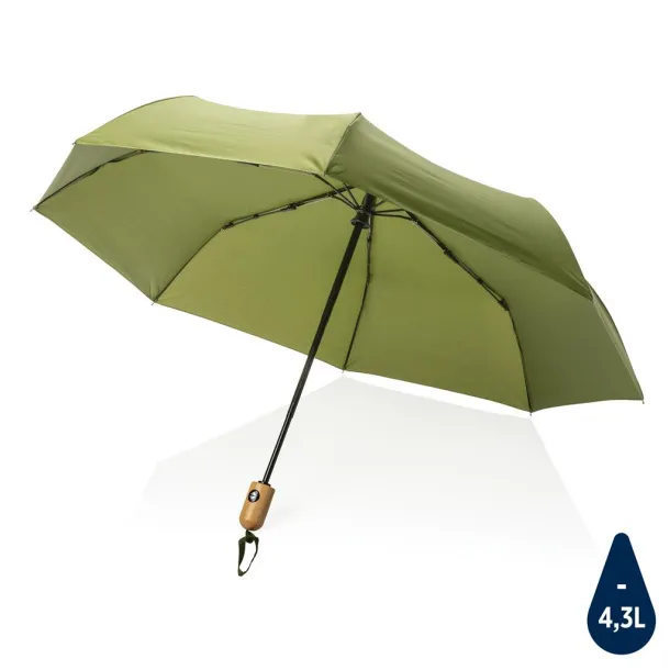  21" Impact AWARE™ RPET bamboo auto open/close umbrella - XD Collection Green 