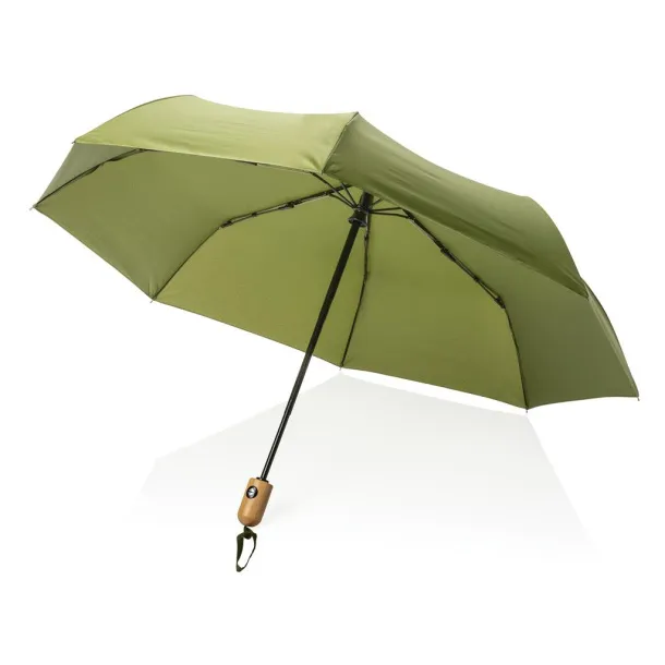  21" Impact AWARE™ RPET bamboo auto open/close umbrella - XD Collection Green 