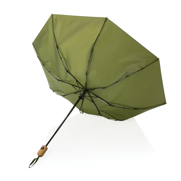  21" Impact AWARE™ RPET bamboo auto open/close umbrella - XD Collection Green 