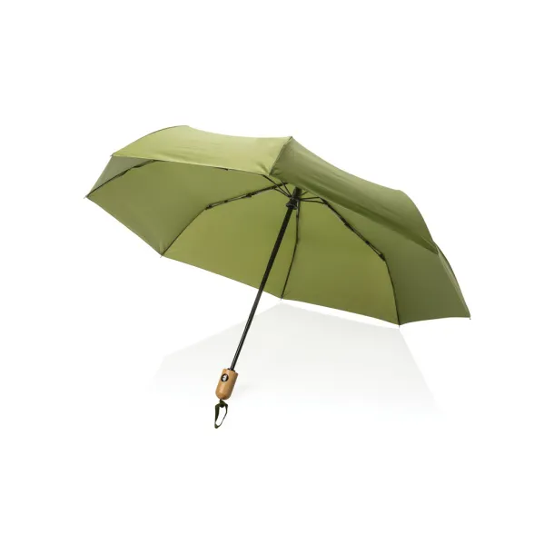  21" Impact AWARE™ RPET bamboo auto open/close umbrella - XD Collection Green 