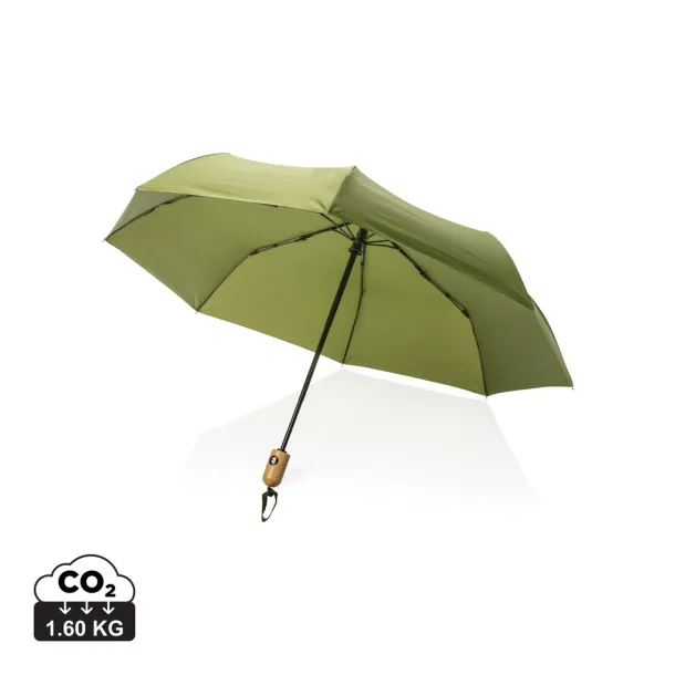  21" Impact AWARE™ RPET bamboo auto open/close umbrella - XD Collection Green 