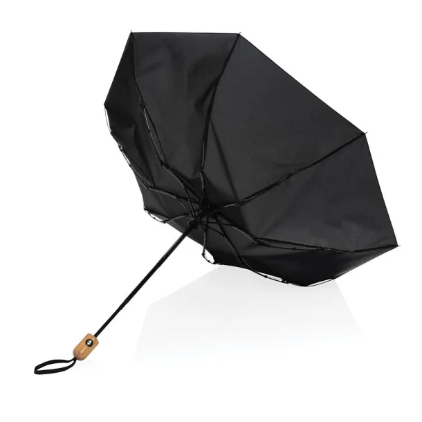  21" Impact AWARE™ RPET bamboo auto open/close umbrella - XD Collection Black 