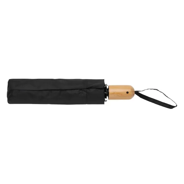  21" Impact AWARE™ RPET bamboo auto open/close umbrella - XD Collection Black 