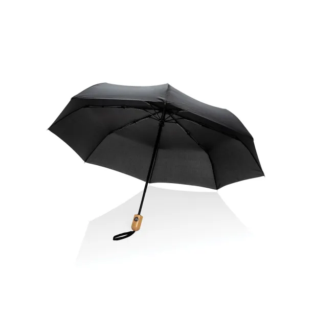  21" Impact AWARE™ RPET bamboo auto open/close umbrella - XD Collection Black 