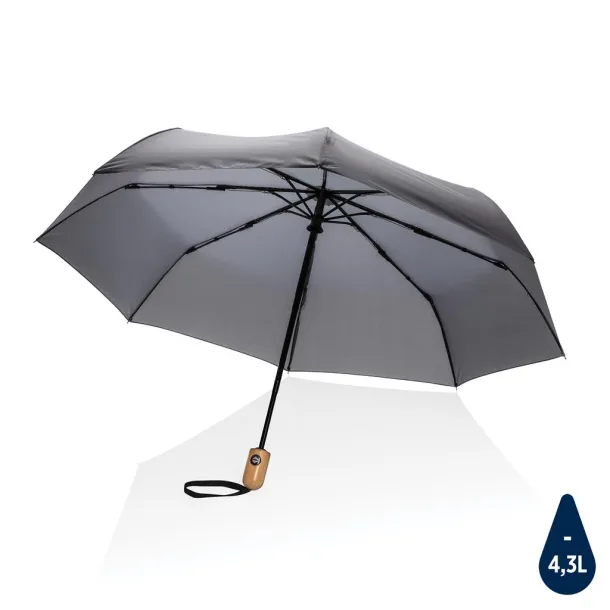  21" Impact AWARE™ RPET bamboo auto open/close umbrella - XD Collection Anthracite 