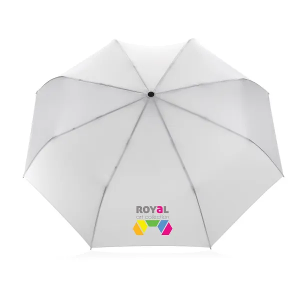  21" Impact AWARE™ RPET bamboo auto open/close umbrella - XD Collection White 