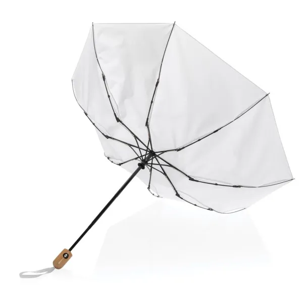  21" Impact AWARE™ RPET bamboo auto open/close umbrella - XD Collection White 