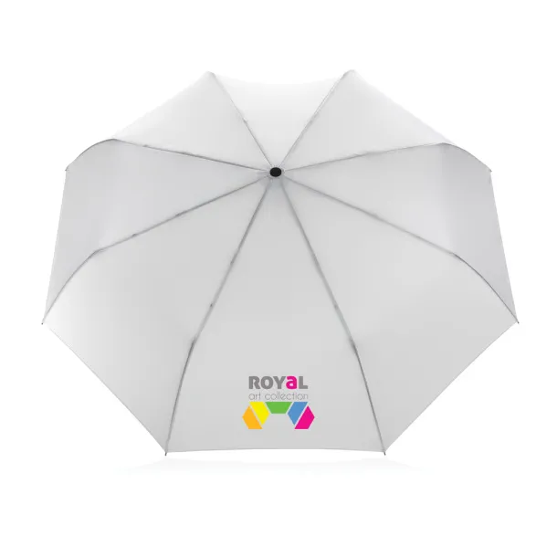  21" Impact AWARE™ RPET bamboo auto open/close umbrella - XD Collection White 