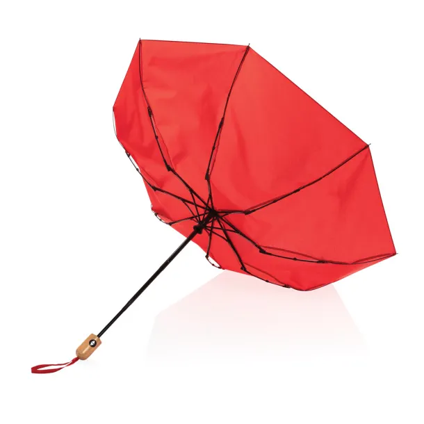  21" Impact AWARE™ RPET bamboo auto open/close umbrella - XD Collection Crvena 