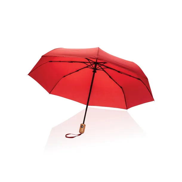  21" Impact AWARE™ RPET bamboo auto open/close umbrella - XD Collection Crvena 