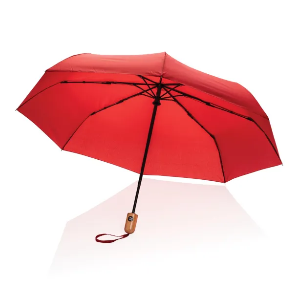  21" Impact AWARE™ RPET bamboo auto open/close umbrella - XD Collection Crvena 