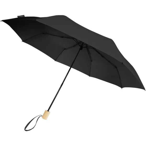 Birgit 21'' foldable windproof recycled PET umbrella Crna