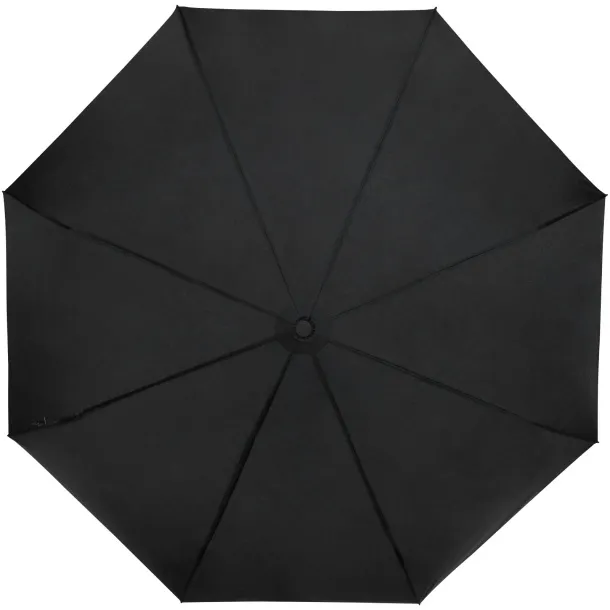 Birgit 21'' foldable windproof recycled PET umbrella - Unbranded Solid black