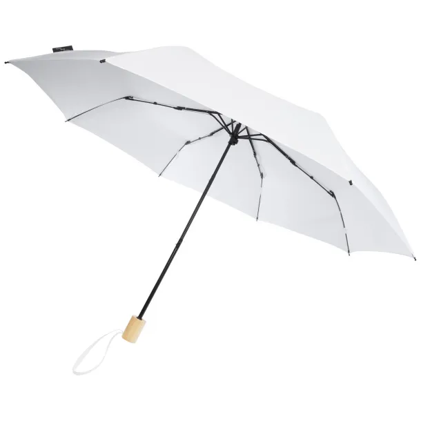 Birgit 21'' foldable windproof recycled PET umbrella - Unbranded White