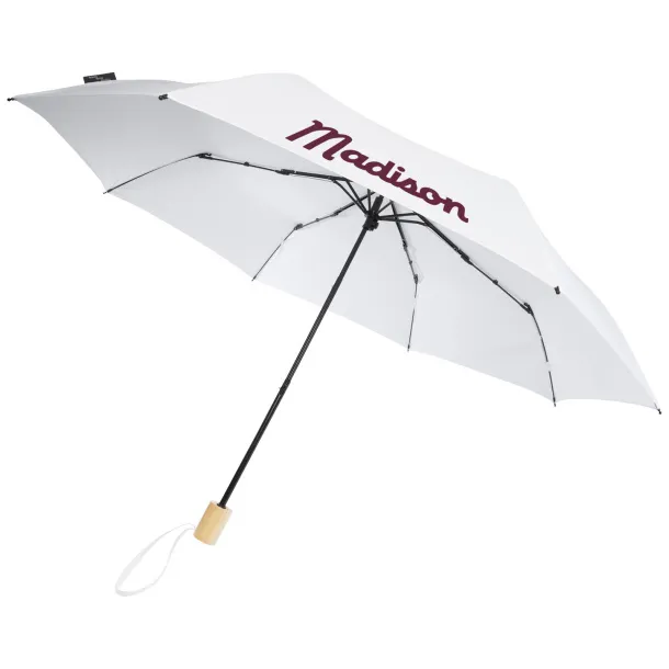 Birgit 21'' foldable windproof recycled PET umbrella - Unbranded White