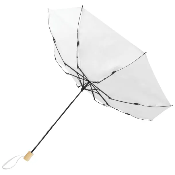 Birgit 21'' foldable windproof recycled PET umbrella - Unbranded White