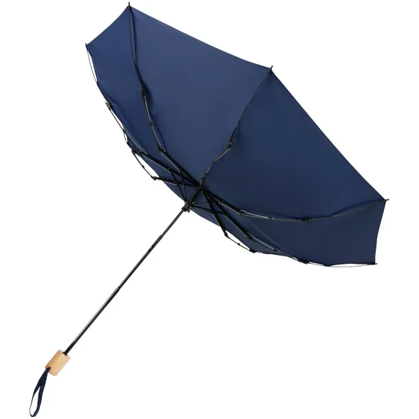 Birgit 21'' foldable windproof recycled PET umbrella - Unbranded Navy Blue