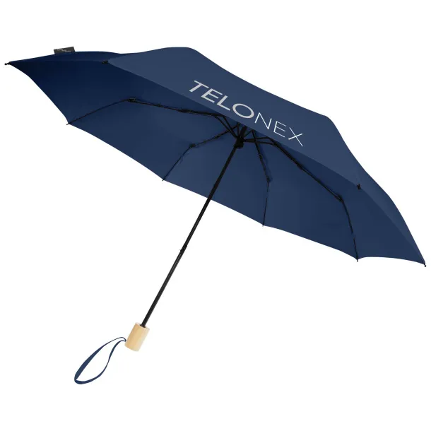 Birgit 21'' foldable windproof recycled PET umbrella - Unbranded Navy Blue