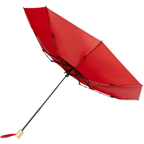 Birgit 21'' foldable windproof recycled PET umbrella Red