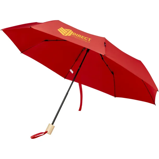 Birgit 21'' foldable windproof recycled PET umbrella - Unbranded Red