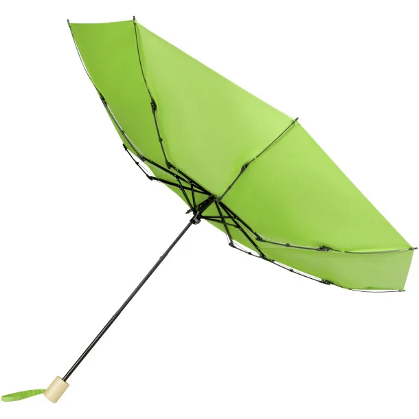 Birgit 21'' foldable windproof recycled PET umbrella - Unbranded Lime green