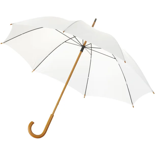 Jova 23" umbrella with wooden shaft and handle - Unbranded White