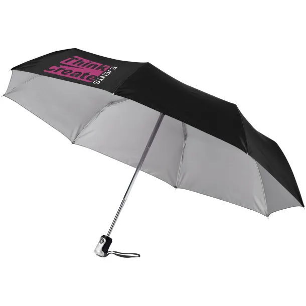 Alex 21.5" foldable auto open/close umbrella - Unbranded Solid black Silver