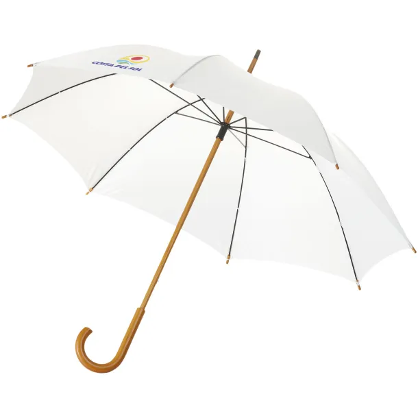 Jova 23" umbrella with wooden shaft and handle - Unbranded White