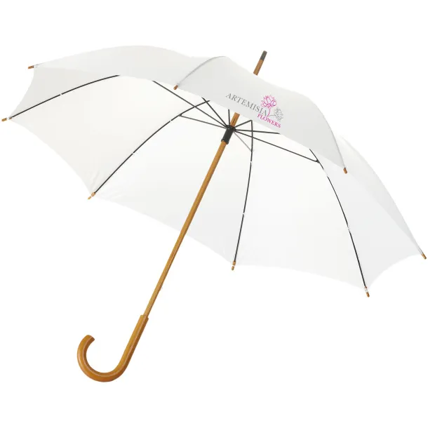 Jova 23" umbrella with wooden shaft and handle - Unbranded White