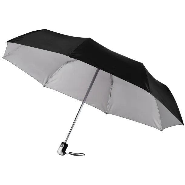 Alex 21.5" foldable auto open/close umbrella Solid black Silver