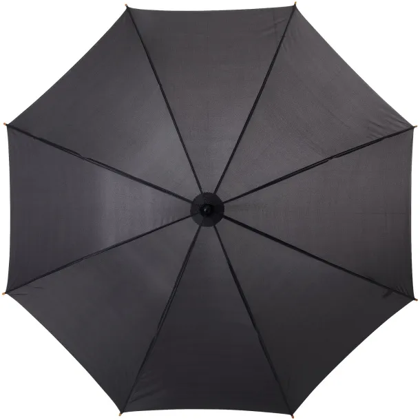 Jova 23" umbrella with wooden shaft and handle Solid black